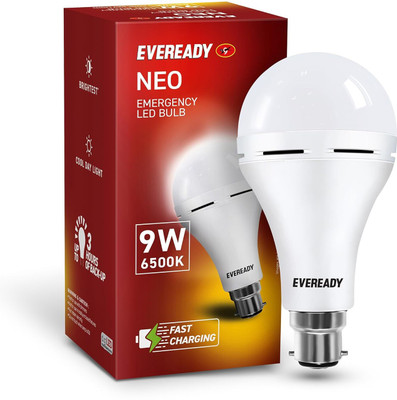 EVEREADY 9W Rechargeable Bulb, Ideal for Powercuts, Energy Efficient 4 hrs Bulb Emergency Light(White)