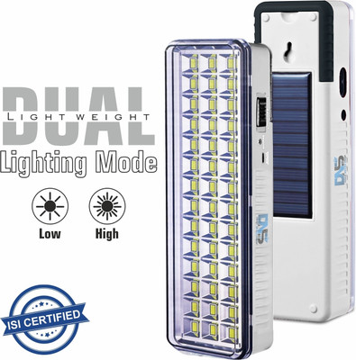 Daily Needs Shop Solar Rechargeable 42 SMD Extra Bright LED With AC / DC / Solar Charging 5 hrs Torch Emergency Light(White)
