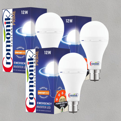 Cromonik (Pack of 3)-Rechargeable 12W LED Bulb with Hook 4 hrs Bulb Emergency Light(White)