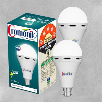 Cromonik Pack of 2-12W Multi-Purpose Rechargeable LED Bulb 4 hrs Bulb Emergency Light(White)