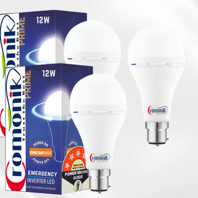 Cromonik (Pack of 3)-Fast-Charging 12W Rechargeable LED Bulb 4 hrs Bulb Emergency Light(White)