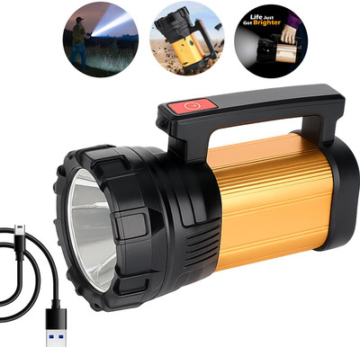 CICASTO Rechargeable Flashlight Portable Led Search Light Emergency Handheld Searchlight 5 hrs Torch Emergency Light(Multicolor)