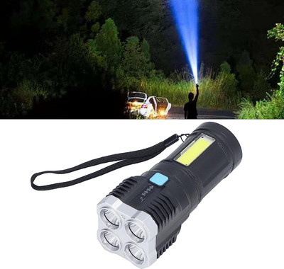 Xydrozen Handheld Electric Torch LED Searchlight 3 hrs Torch Emergency Light(Black)