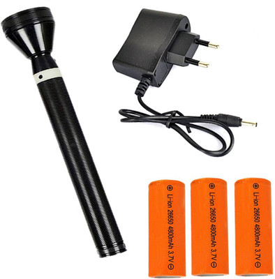 Kindw LED Waterproof Industrial Security 24W Flashlight Torch T-98 5 hrs Torch Torch(Black, 34 cm, Rechargeable)
