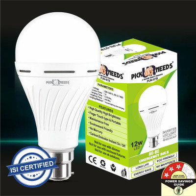 Make Ur Wish Rechargeable Inverter LED Bulb - 12W Energy-Saving Bright LED Light 5 hrs Bulb Emergency Light(White)