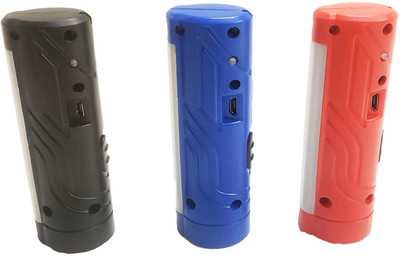 Stylopunk Mini Pocket Light Long Range torch with Android Charging Combo Pack 03 10 hrs Torch Emergency Light(Black, Blue, Red)