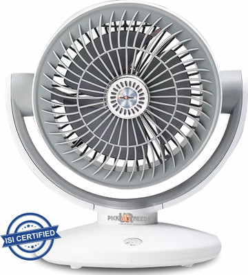 Pick Ur Needs Rechargeable Table Fan With 4000mAh Long Battery Type C Charging 10W 4 hrs Lantern Emergency Light(Grey, White)