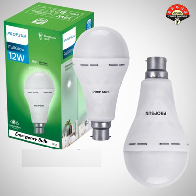 VR Bright Lite Pack of 2-Compact and Lightweight 12W LED Emergency Bulb for Easy Use 4 hrs Bulb Emergency Light(White)