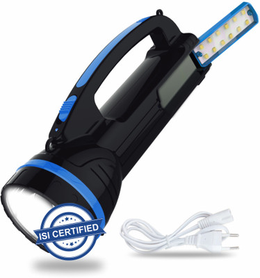 Pick Ur Needs Rechargeable 2 in 1 Long Range Search Torch Table Desk Lantern Floor Lamp Torch 15 hrs Torch Emergency Light(Blue)