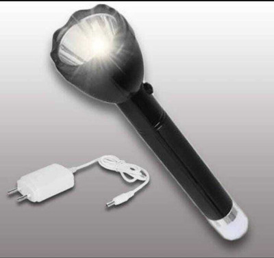 Zeno volt Best Quality Rechargeable 3 Mode LED High Power 1000 meter Range Flashlight 8 hrs Torch Emergency Light(Black)
