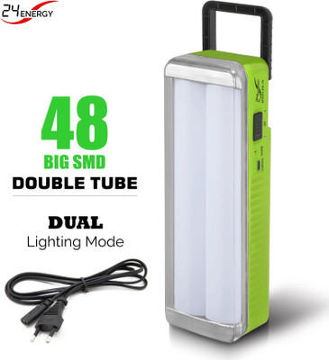 24 ENERGY Hi-Bright 48 LED Tube Light with 2 Stage Lighting Mode Rechargeable Battery 6 hrs Flood Lamp Emergency Light(Green)