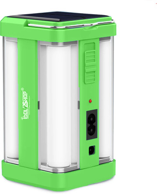 iDOLESHOP Mini Rechargeable 4 Side Tube With Multiple Mode Extra Bright DC / Solar Lantern 7 hrs Lantern Emergency Light(Green)