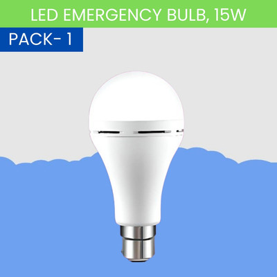 SACRO 15W Rechargeable Inverter LED Bulb with Upto 4H.Power Cut Lighting Pack od_1Q337 4 hrs Bulb Emergency Light(White)