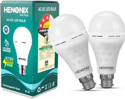 HENONIX 12W Rechargeable Emergency Bulb with Bright Light Output 2 hrs Bulb Emergency Light(White)