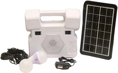 Smuf Solar Wireless Speaker + 2 Bulb + Bluetooth & FM Radio & Front Torch 8 hrs Flood Lamp Emergency Light(White) Smuf Solar Wireless Speaker + 2 Bulb + Bluetooth & FM Radio & Front Torch 8 hrs Flood Lamp Emergency Light(White)