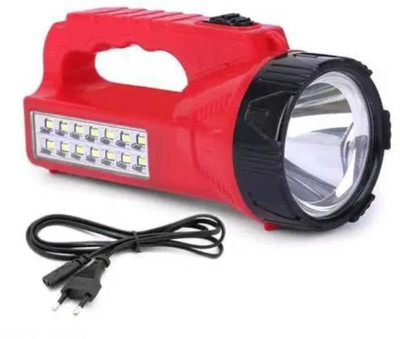 joyal 30W RECHARGEBLE LED TORCH LIGHT WITH SIDE 12 BRIGHT SMD 6 hrs Torch Emergency Light(Black)