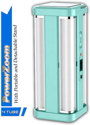 VR Bright Lite 4 Tube 360 Degree Solar Rechargeable With 80 SMD Long Backup Battery 8 hrs Lantern Emergency Light(Blue)