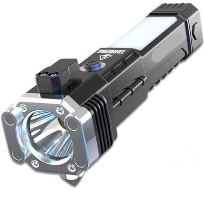 MZ S007 Window Glass and Seat Belt Cutter 4 Modes for Car Camping Outdoor Torch 5hr 5 hrs Torch Emergency Light(Black)