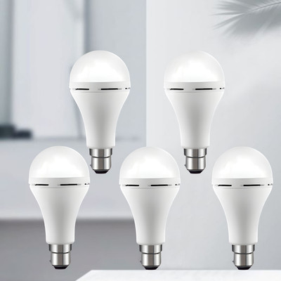 Clairbell Emergency 15W Inverter LED Bulb with 1200mAh Rechargeable Battery Pack of 5 P1 4 hrs Bulb Emergency Light(White)