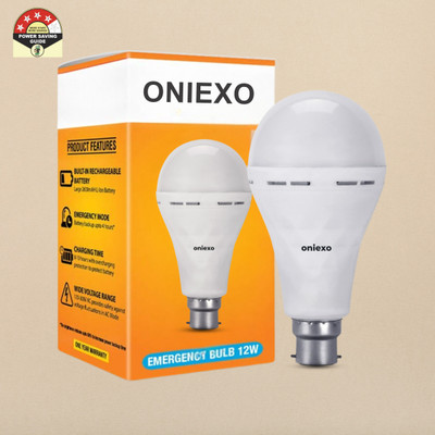 ONIEXO 12W-Emergency Charging Led Bulb-D2 4 hrs Bulb Emergency Light(White)