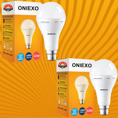 ONIEXO 12W Portable Rechargeable Emergency LED Bulb-D05 4 hrs Bulb Emergency Light(White)