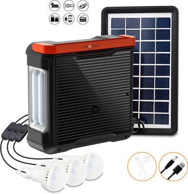 Make Ur Wish Emergency Solar Power Set, Mini Generator With Bluetooth Speaker, Phone Charging 10 hrs Lantern Emergency Light(Black)