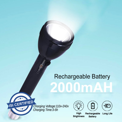 Pick Ur Needs Long Range Torch Search Light 50W Rechargeable With COB 8 hrs Torch Emergency Light(Black)