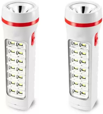 ECOSKY LED Flashlight Long range with 1 led emergency light (PCK 2) 6 hrs Torch Emergency Light(White)