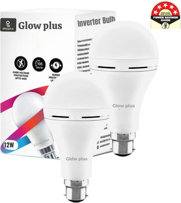 VR Bright Lite Pck-2-Automatic Rechargeable 12W LED Bulb 4 hrs Bulb Emergency Light(White)