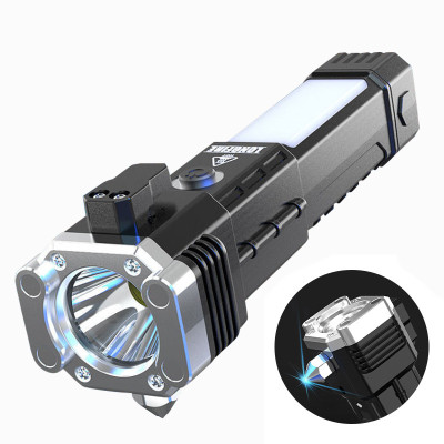 Kloud-Mounten Tactical Magnetic Waterproof Led Flashlight Multifunctional Lumens Torch(Black, 9 cm, Rechargeable)