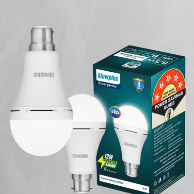 Glowplus G Pk-2-12W Inverter LED Bulb 4 hrs Bulb Emergency Light(White)
