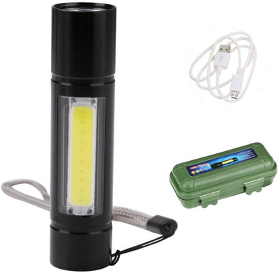 Sebon Metal Rechargeable Tactical Flashlight Torch_SB447 2 hrs Lantern Emergency Light(Black)
