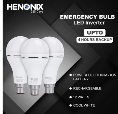 HENONIX Rechargeable Inverter Bulb Pack of 1 4 hrs Bulb Emergency Light(White)