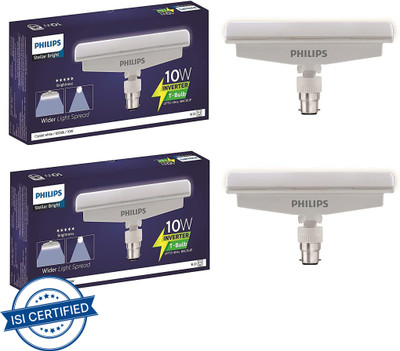 PHILIPS 10 W T-B22 Inverter - Pack of 2 4 hrs Bulb Emergency Light(White)