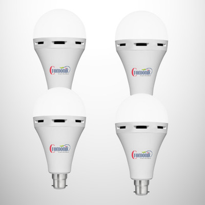 Cromonik Pack of 4-Compact and Durable 12W Rechargeable LED Bulb 4 hrs Bulb Emergency Light(White)