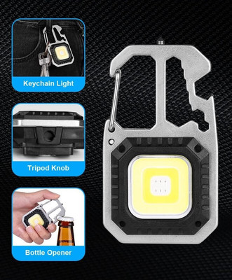 Xydrozen 4-Modes Mini Torch Key Ring Work Light 5 hrs Torch Emergency Light(Multicolor)