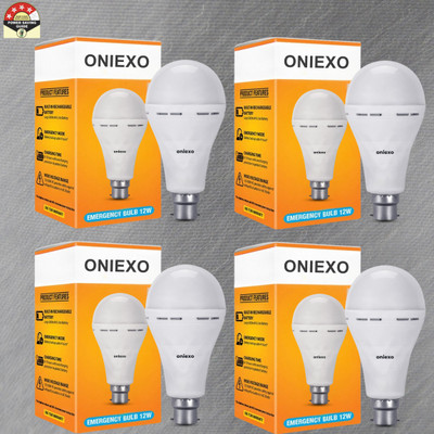 ONIEXO 12W Rechargeable LED Bulb for Home and Emergency Use-D08 4 hrs Bulb Emergency Light(White)