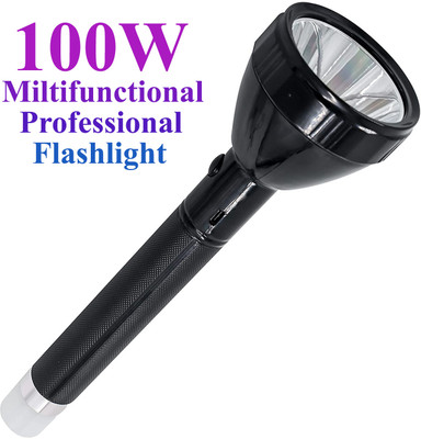 shoptric 100+25w 1 km long range rechargeable high brightness blinker torch with 4 mode 10 hrs Torch Emergency Light(Multicolor)