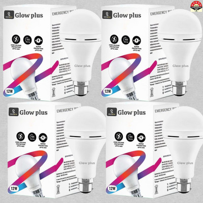 Glowplus G Pk-4-12W High Power LED Emergency Bulb 4 hrs Bulb Emergency Light(White)