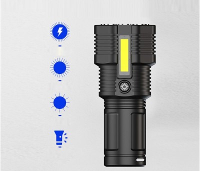 Xydrozen 12 * LED, Battery Display Screen, COB Side Lights- Black 5 hrs Torch Emergency Light(Black)