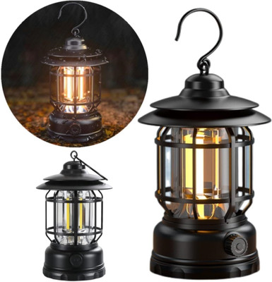 AQUABUCKET Portable Lanterns Metal Handle and Rechargeable Solar Panal USB Charge Input 8 hrs Lantern Emergency Light(Multicolor)