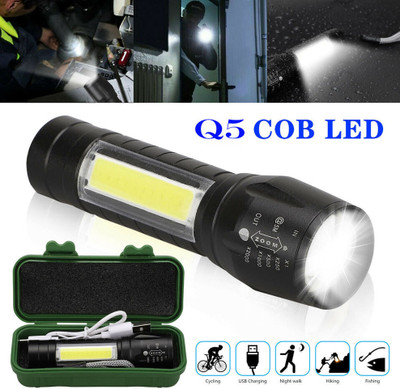Benson High quality 5 mode LED 3W rechargeable high power emergency light 5 hrs Torch Emergency Light(Black)