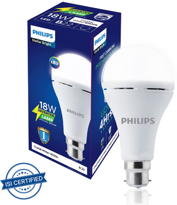 PHILIPS 18W B22 WHITE EMERGENCY LED BULB PACK OF-01 4 hrs Bulb Emergency Light(White)