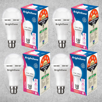 Brightzone 12 W Inverter Round B22 Inverter Bulb(White, Pack of 4)