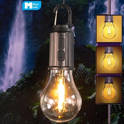 Millionminds Rechargeable Camping Lights Waterproof LED Bulb with USB Cable 3 Modes 6 hrs Bulb Emergency Light(Yellow)