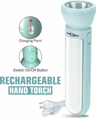 Pick Ur Needs Rechargeable Torch Light With 2 Mode LED + 50W Extra Bright Side Tube LED Light 5 hrs Torch Emergency Light(Blue)