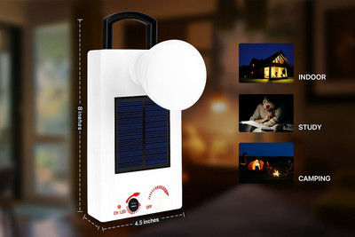 Dasmesh universe energy Portable Solar LED Lamp with Rechargeable Battery for Indoor, Study, and Camping 1 hrs Lantern Emergency Light(White)