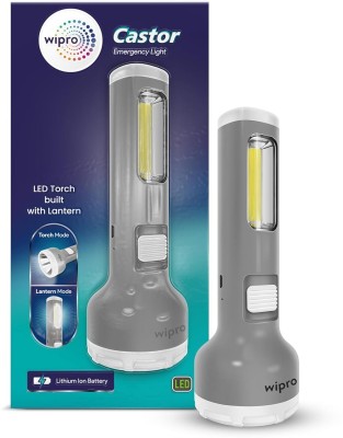 Wipro Castor multifunctional rechargeable torch & lantern with backup of upto 5 hrs Torch Emergency Light(Grey)