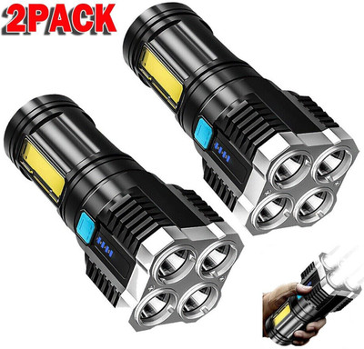 Wifton Rechargeable Flashlight Multi-functional Flashlight-Black 3 hrs Torch Emergency Light(Black)