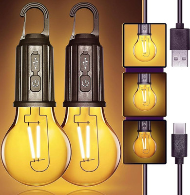 HVG TRADERS Rechargeable Camping Hanging Bulb with 3 Modes Tent Lamp Decorative Tent Lamp 5 hrs Bulb Emergency Light(Transparent)